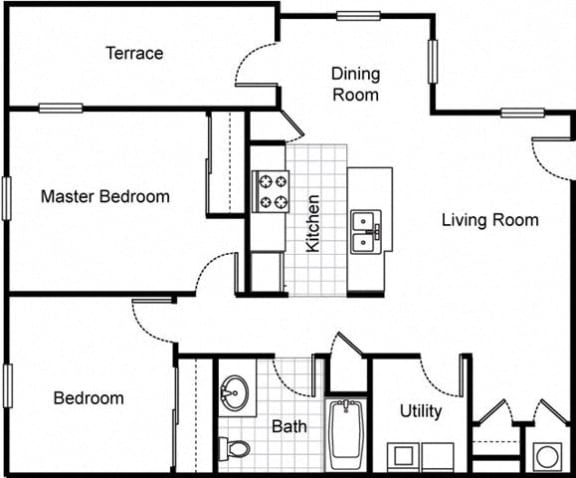 2bedroom 1bath 2D floorplan_Northpark at Scott Carver Apartments Miami, FL