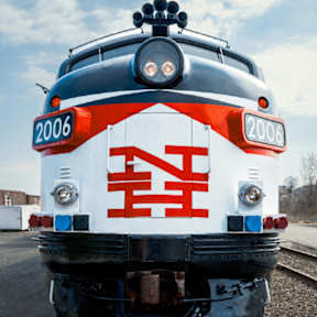 A train engine at Twenty Fair Apartments, New Haven, Connecticut