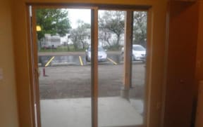 view out of the sliding glass door