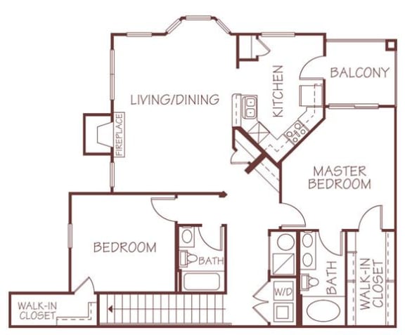Tuscany Tuscany two bedroom 2 bathroom floorplan at Ridge Pointe Villas