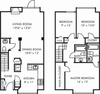 Blakemore. 3 bedroom townhome. Kitchen, living, and dinning rooms. 2 full bathrooms &#x2B; powder room. walk-in closet, master. Patio/balcony.