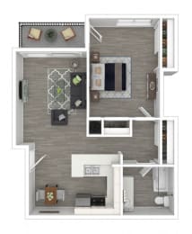 Sunset Barrington Gardens 1BR A floor plan  at Sunset Barrington Gardens, California, 90049