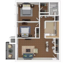  Floor Plan Two Bedroom - Garden