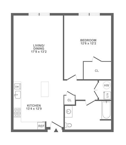 Floor Plan  one bedroom