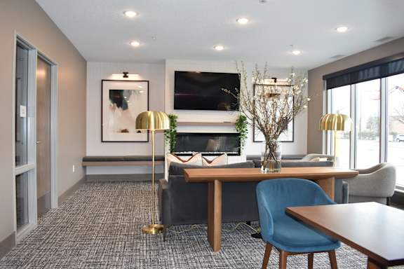 A collection of furniture and design elements for a modern interior.