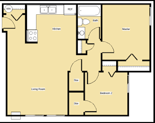 Floor Plan 2 Bed