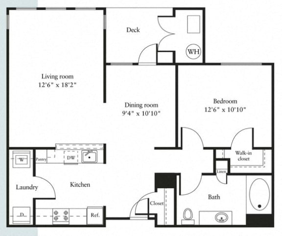 1 bedroom apartments with terrace in Reading, MA
