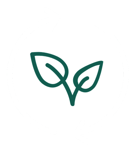 a circle with two arrows and a green symbol