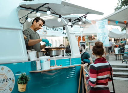 Food stall at Hangar Flats apartments, Ohio