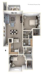 Two Bedroom Two Bath Floorplan Two Bedroom Two Bath Floorplan at Gull Prairie/Gull Run Apartments and Townhomes, Kalamazoo, MI