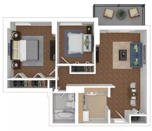  Floor Plan Two Bedroom - High Rise
