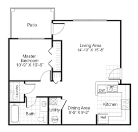 Ardenne 1 bed 1 bath with patio affordable unit