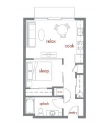 Ash Floor Plan at Tivalli Apartments, Washington