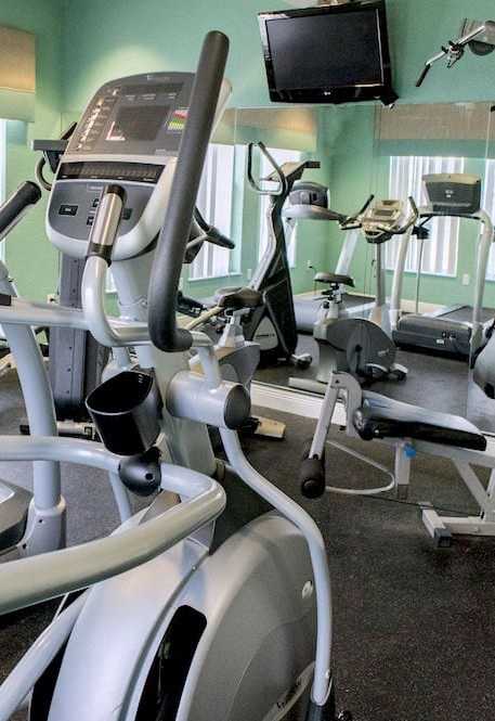 fitness center with cardio and strength equipment at Crystal Lake