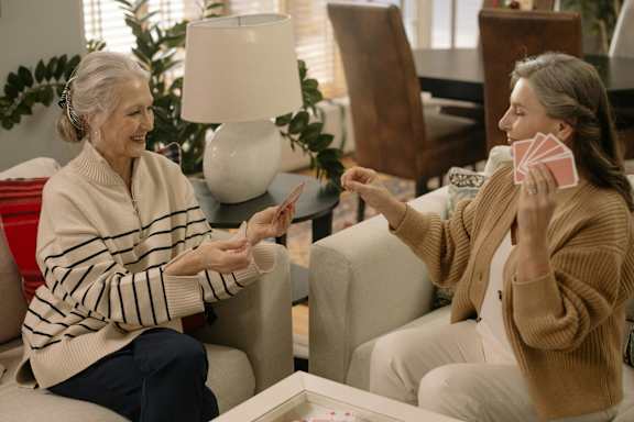 Seniors playing cards