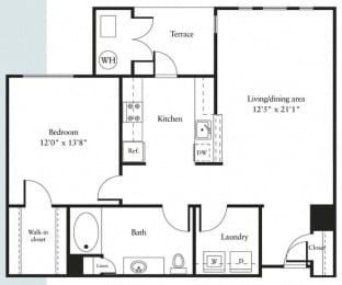 1 bedroom luxury apartments with terrace in Reading, MA