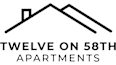 A black and white image of a house with the words "Meadow Creek Apartments" written below it.