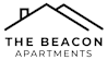 A black and white image of a house with the words "The Beacon Apartments" written below it.