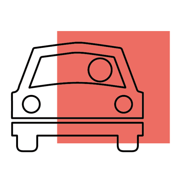 a drawing of a car on a pink background