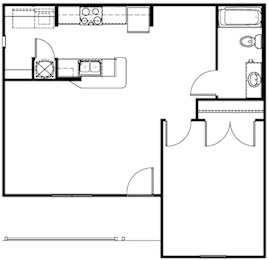  Floor Plan 1 Bedroom