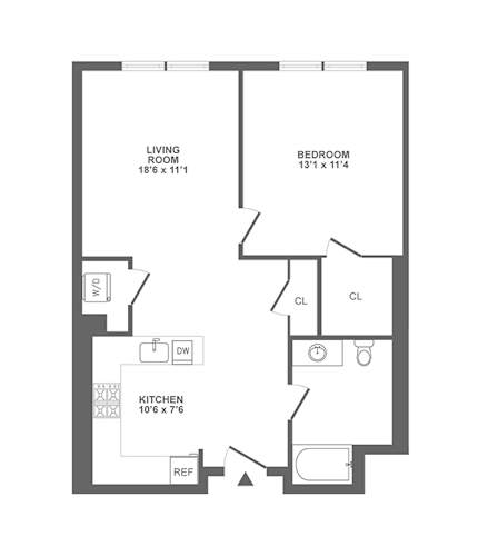 Floor Plan  one bedroom