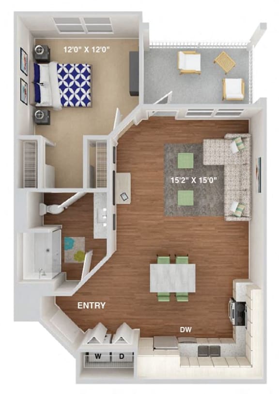 1 Bedroom Floor Plan