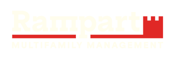 a logo with a house on a white background