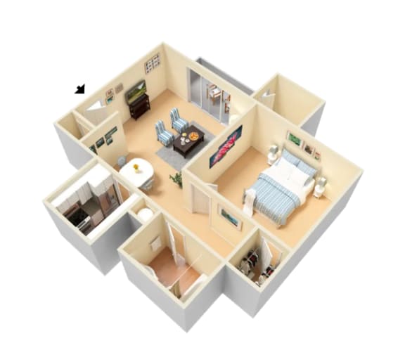 Lynn Floor Plan at Clarion Crossing Apartments, PRG Real Estate Management, Raleigh, 27606