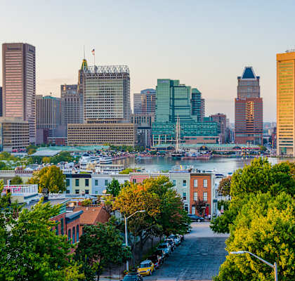 skyline of downtown baltimore