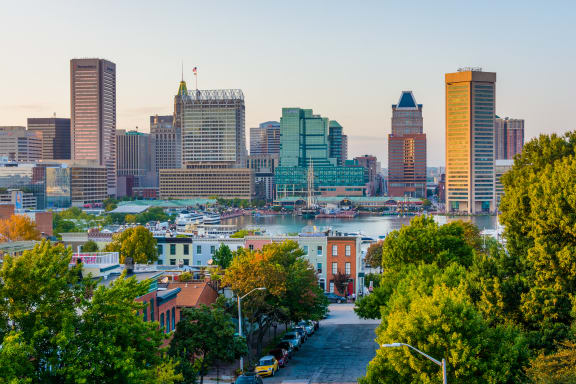 skyline of downtown baltimore