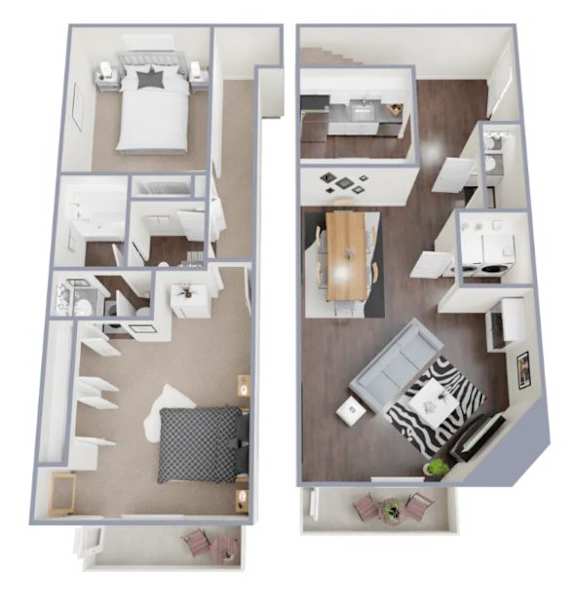 a floor plan of a 1 bedroom apartment