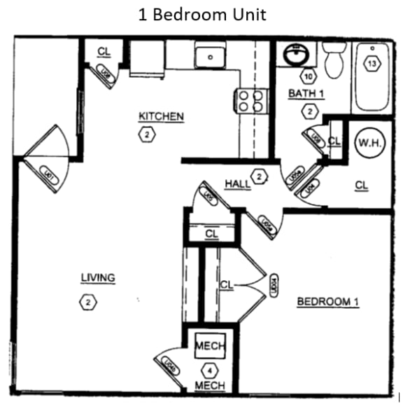 Cherry Grove Floor Plans | 1 Bedroom