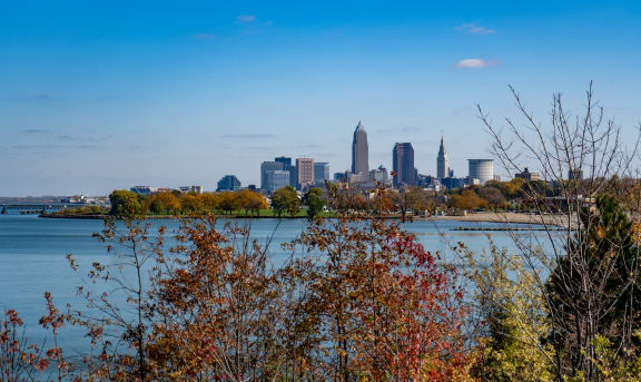 Cleveland skyline on a sunny day