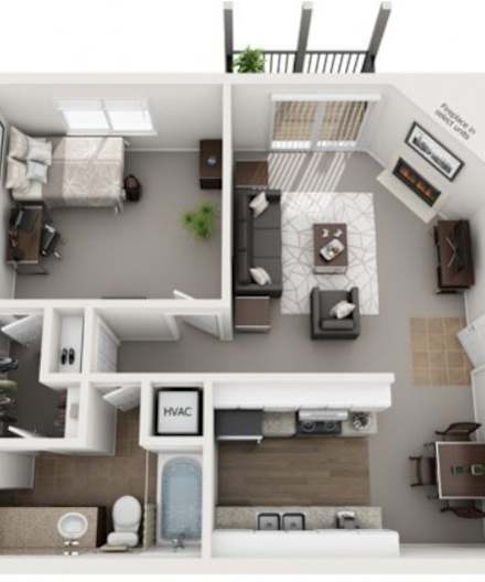 Campbell Reserve 1 Bedroom Floorplan Joplin MO