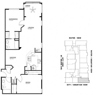 The Metropolitan Apartments 2x2 111-511 Floor Plan