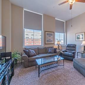 Living room3 at Renaissance at the Power Building, Cincinnati, OH