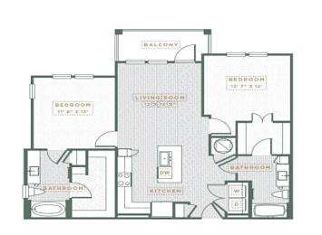 B2 Floorplan at POINTE AT EAST SHORE APARTMENTS, APOPKA, FL, 32703