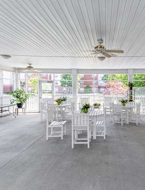 Covered Outdoor Seating at Chester Village Senior Apartments in Chester VA
