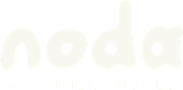 The image features the word "noda" in white letters on a black background, with the tagline "where life connects" beneath it.