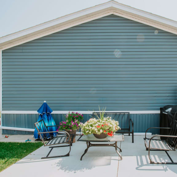 Blue Building with a Blue Deck at Foxridge Farm Apartments, Colorado