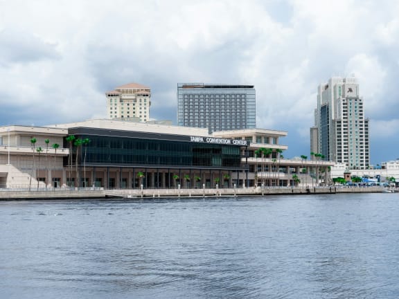 a view of the city of tampa from the water