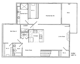 Krug two bedroom two bathroom floor plan at Villas of Omaha at Butler Ridge