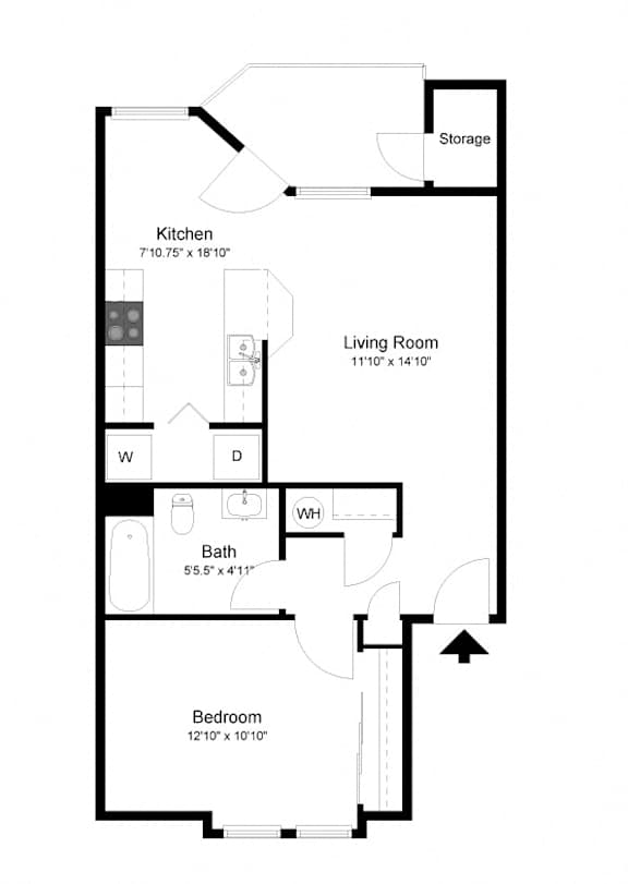 1 bed 1 bath A at Commons at Creekside Apartments, Oregon, 97123