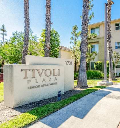 the entrance to tivoli plaza apartments