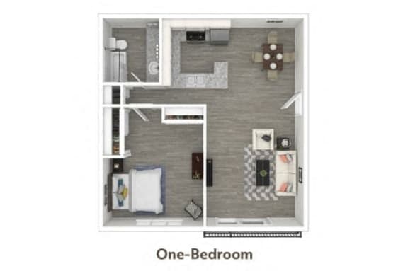 1 bedroom floor plan  one bedroom  129  the at Villa Vicente, Los Angeles, CA