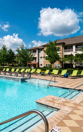 our apartments have a large pool with lounge chairs