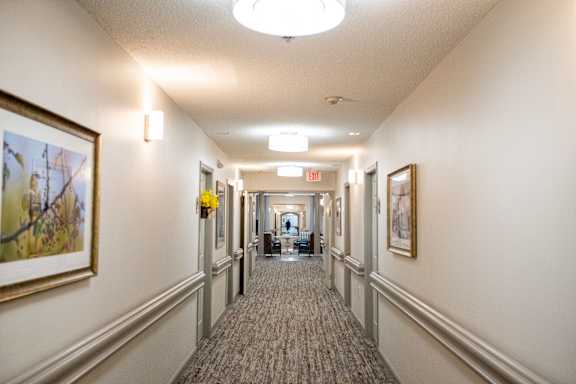 Long Hallway at Spring Arbor of Wilson, Wilson, NC