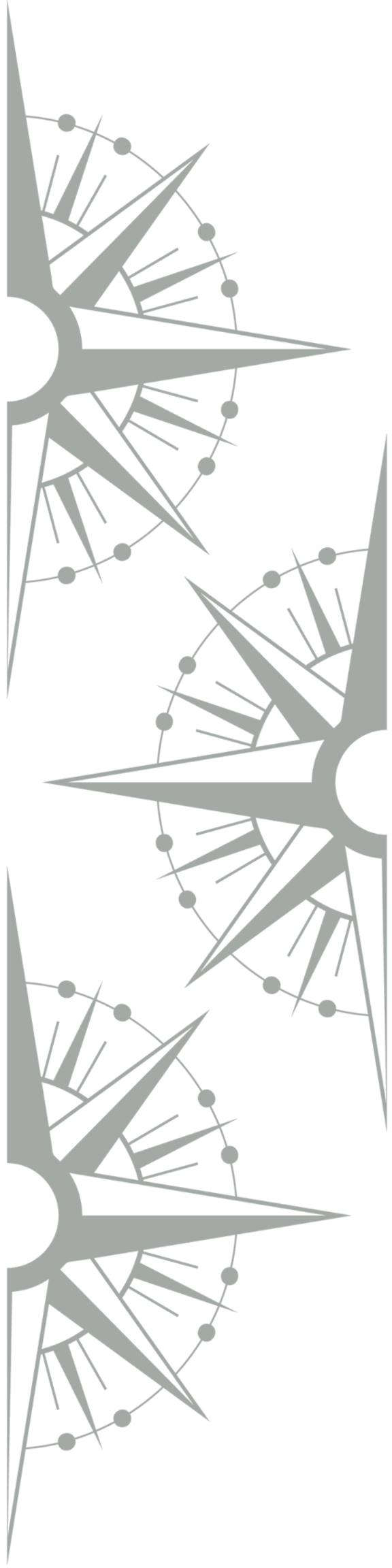 A black and white image of a compass rose.