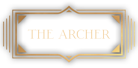 an image of the archer in gold with a black background