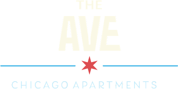 The Ave Chicago Apartments logo with a red star.